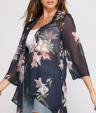 Floral Passion Chiffon High Low Kimono