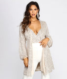 Stunner In Sequins Long Sleeve Trench