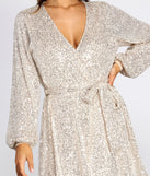 Stunner In Sequins Long Sleeve Trench