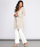 Stunner In Sequins Long Sleeve Trench