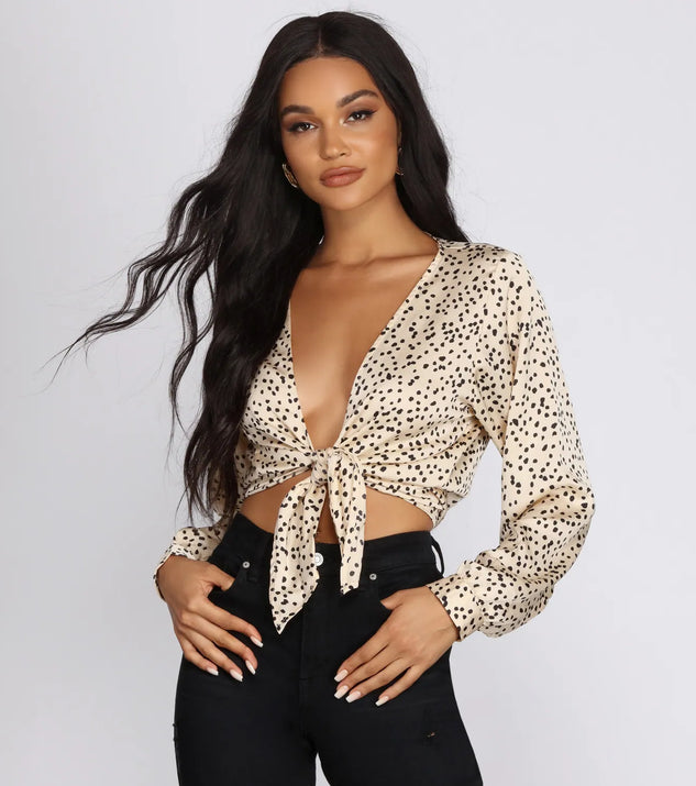 Polka Dot Party Tie Front Top | Windsor