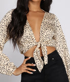 Polka Dot Party Tie Front Top