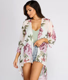 Fresh Florals Flowy Chiffon Kimono