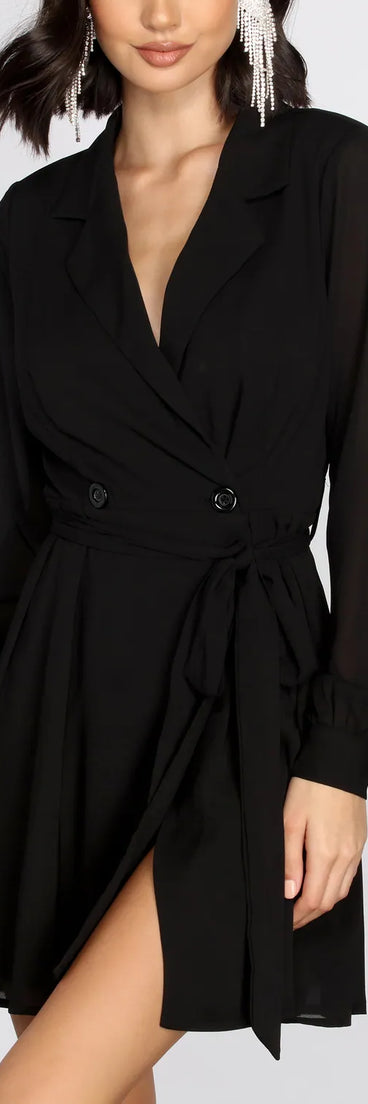 Striving For Success Blazer Chiffon Dress