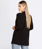Over-Sized Woven Boyfriend Blazer