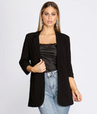 Over-Sized Woven Boyfriend Blazer