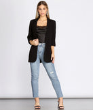 Over-Sized Woven Boyfriend Blazer
