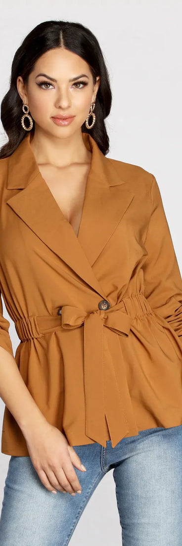 Movin' On Up Trench Blouse