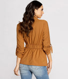 Movin' On Up Trench Blouse