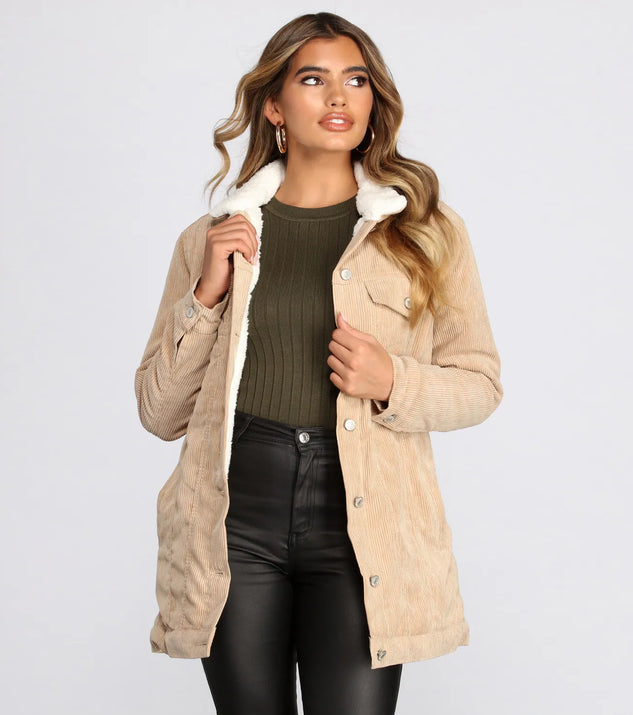 Corduroy And Sherpa Jacket