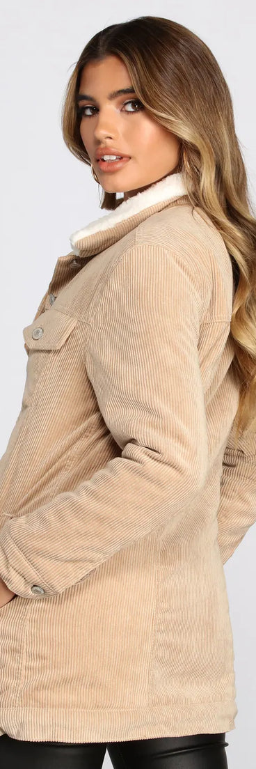 Corduroy And Sherpa Jacket