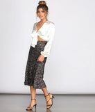 Satin Tie Front Crop Top