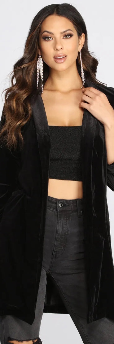 Oversized Luxe Velvet Blazer