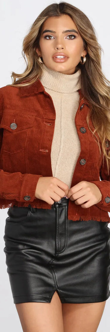 Worth Their While Corduroy Cropped Jacket