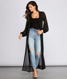Chic Chiffon Tie Front Duster