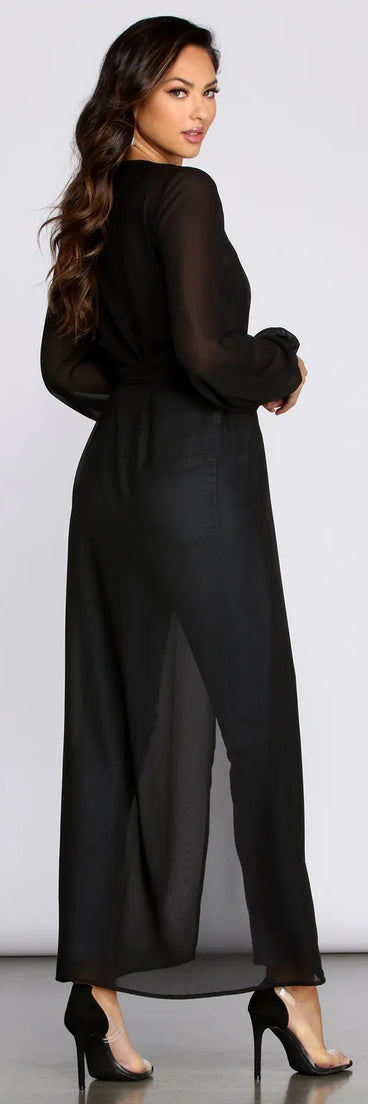 Chic Chiffon Tie Front Duster