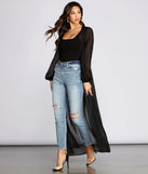 Chic Chiffon Tie Front Duster