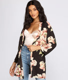 Wildflower Floral Belted Kimono
