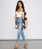 Wildflower Floral Belted Kimono