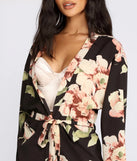 Wildflower Floral Belted Kimono