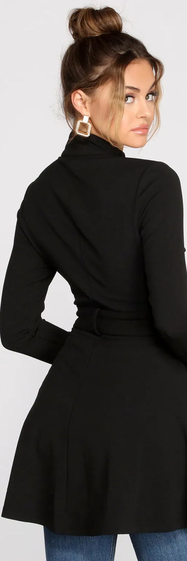 Here To Stay Tie Waist Dress Jacket