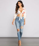 Boho Beauty Floral Tie Front Top