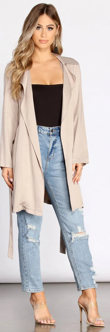 Nine To Five Belted Trench Coat