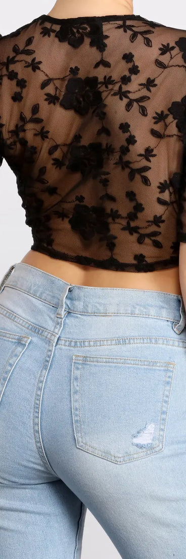 Floral Stunner Tie Front Top