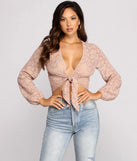 Living For Lace Tie Front Top
