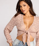 Living For Lace Tie Front Top