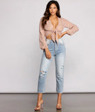 Living For Lace Tie Front Top