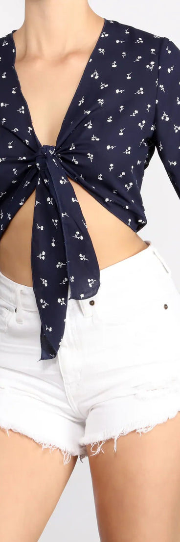 Sweet Floral Bell Sleeve Top