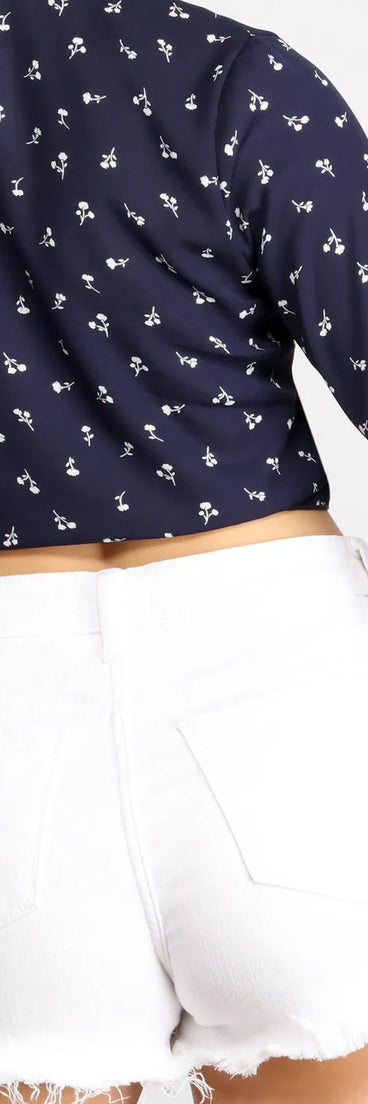 Sweet Floral Bell Sleeve Top