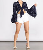 Sweet Floral Bell Sleeve Top