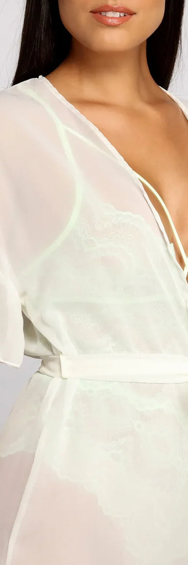 Effortless Beauty Chiffon Belted Kimono