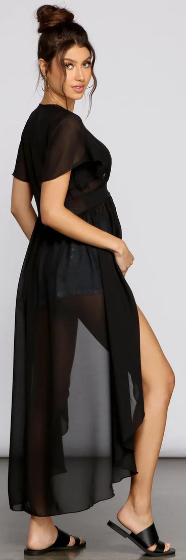 Sheer Appeal Chiffon High Low Duster