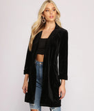 Luxe Velvet Long Line Blazer
