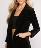 Luxe Velvet Long Line Blazer