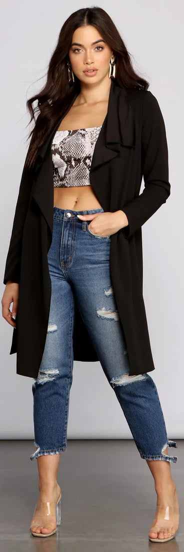 Girl On The Go Tie Front Trench