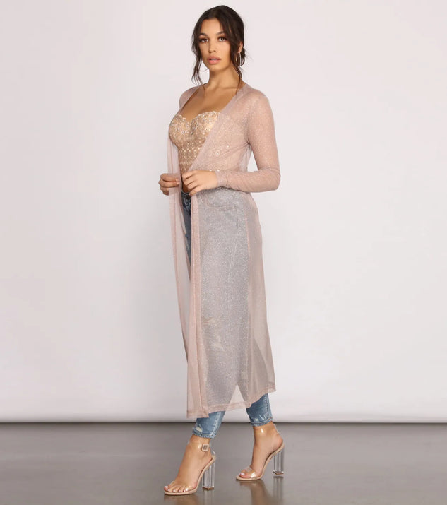 Glitter Girl Long Sleeve Duster