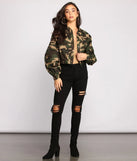 Camo Cutie Button-Front Jacket