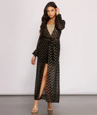 Foiled and Fab Tie Waist Chiffon Duster