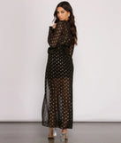 Foiled and Fab Tie Waist Chiffon Duster
