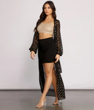 Foiled and Fab Tie Waist Chiffon Duster