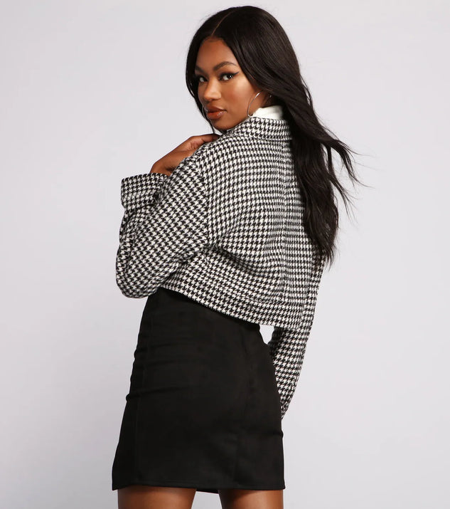 Trend Alert Houndstooth Cropped Jacket | Windsor