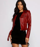 Belted Baddie Faux Leather Moto Jacket