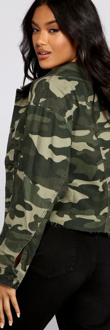 Confident In Camo Cropped Jacket