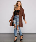 A Chic Look Faux Suede Blazer