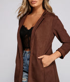 A Chic Look Faux Suede Blazer