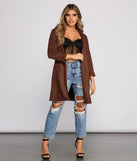 A Chic Look Faux Suede Blazer